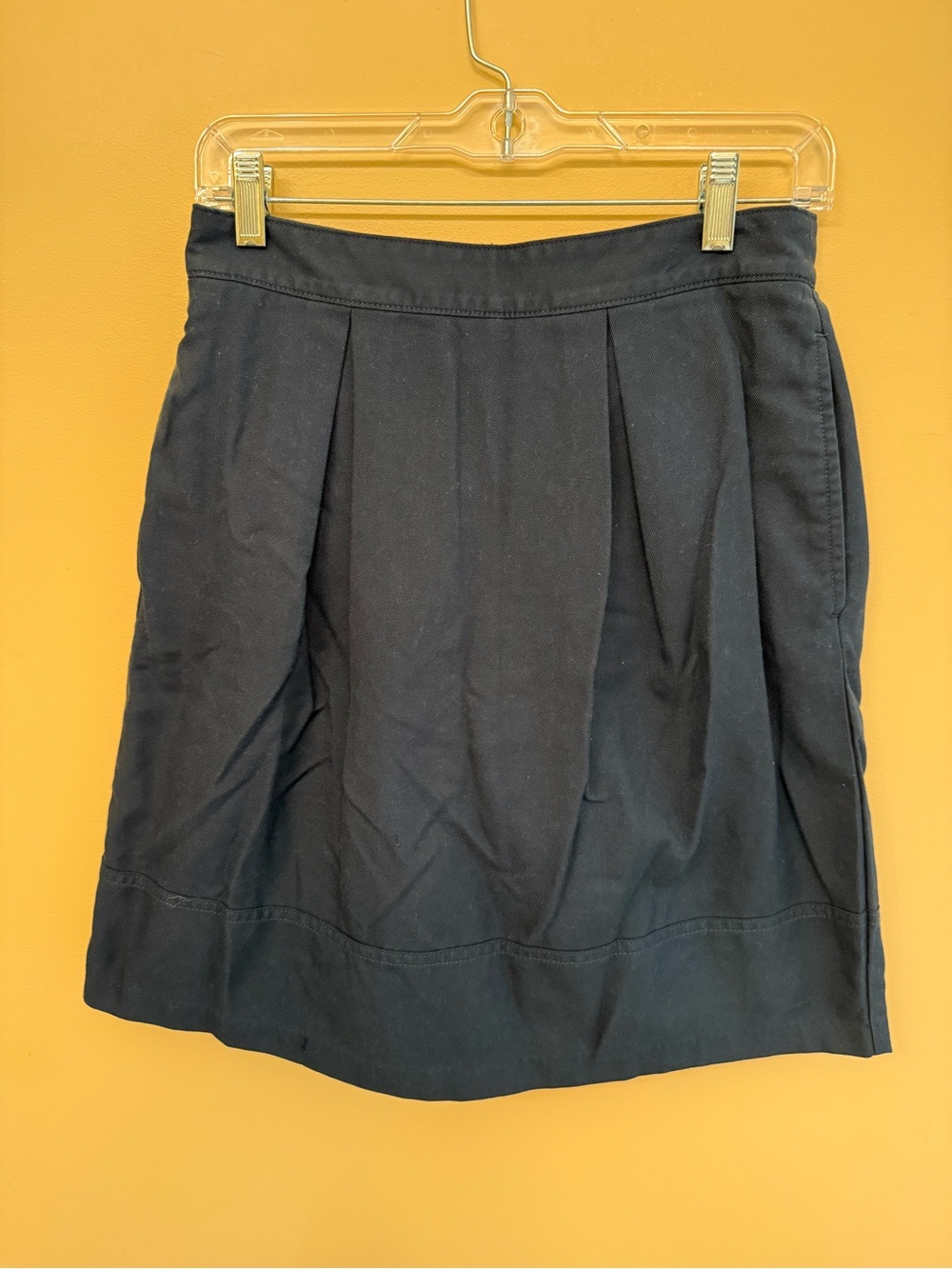 Lands' End Black Pleated A-Line Skirt